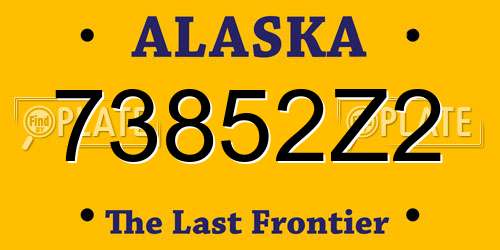 73852Z2 Alaska License Plate