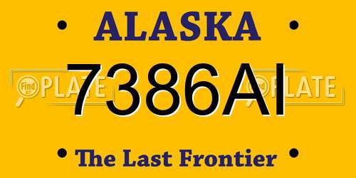 7386AI Alaska License Plate