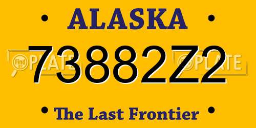 73882Z2 Alaska License Plate