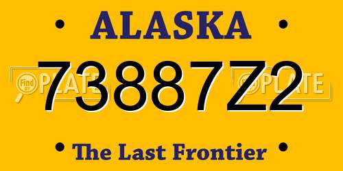 73887Z2 Alaska License Plate
