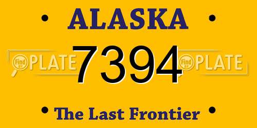7394 Alaska License Plate