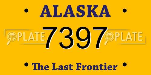 7397 Alaska License Plate