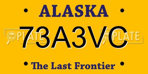 73A3VC Alaska License Plate