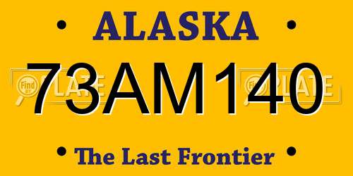 73AM140 Alaska License Plate
