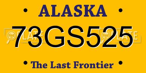 73GS525 Alaska License Plate