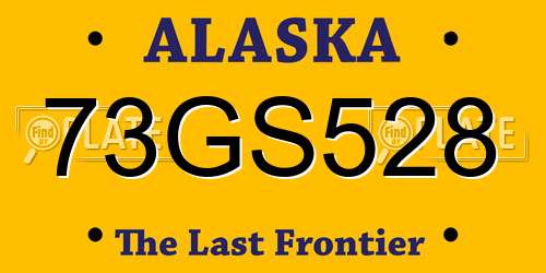 73GS528 Alaska License Plate
