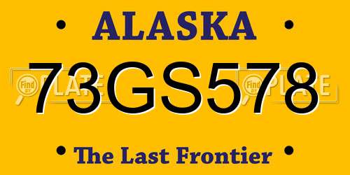 73GS578 Alaska License Plate