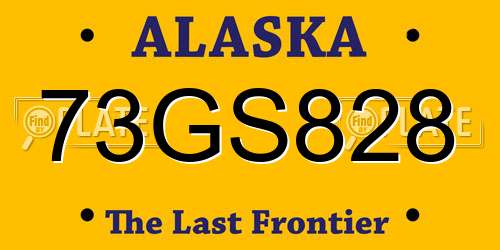 73GS828 Alaska License Plate