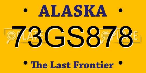 73GS878 Alaska License Plate