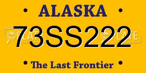 73SS222 Alaska License Plate