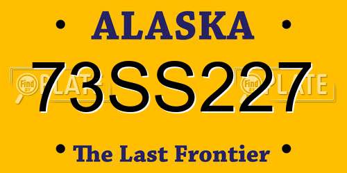 73SS227 Alaska License Plate