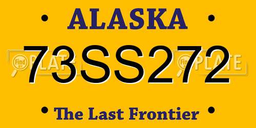 73SS272 Alaska License Plate