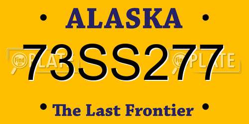 73SS277 Alaska License Plate