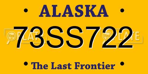 73SS722 Alaska License Plate