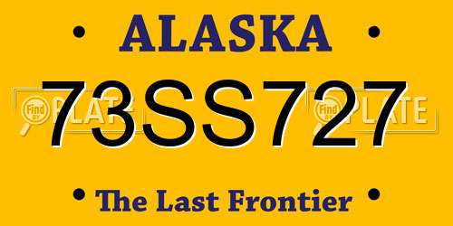 73SS727 Alaska License Plate