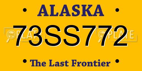 73SS772 Alaska License Plate