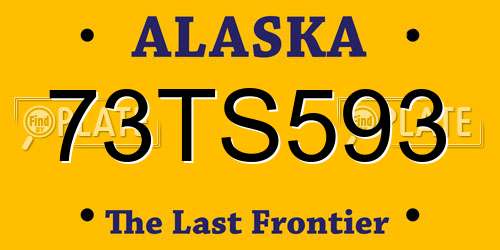 73TS593 Alaska License Plate