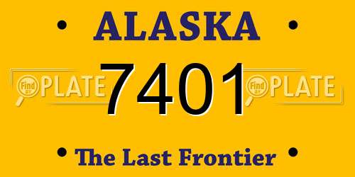 7401 Alaska License Plate