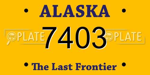 7403 Alaska License Plate