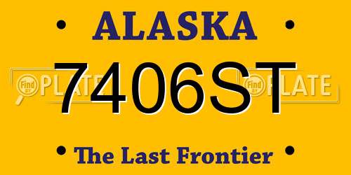7406ST Alaska License Plate