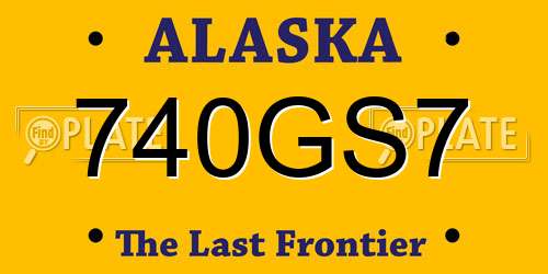 740GS7 Alaska License Plate