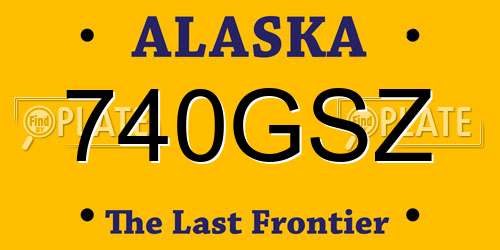 740GSZ Alaska License Plate