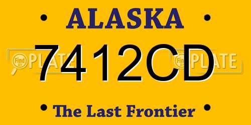 7412CD Alaska License Plate