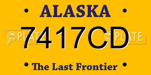 7417CD Alaska License Plate