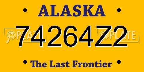 74264Z2 Alaska License Plate
