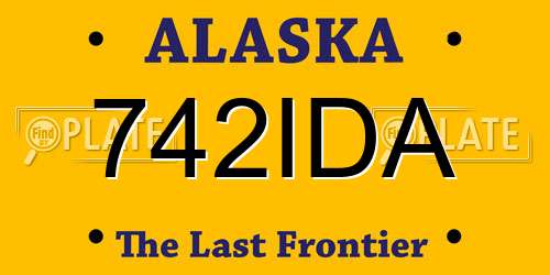 742IDA Alaska License Plate
