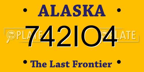 742IO4 Alaska License Plate