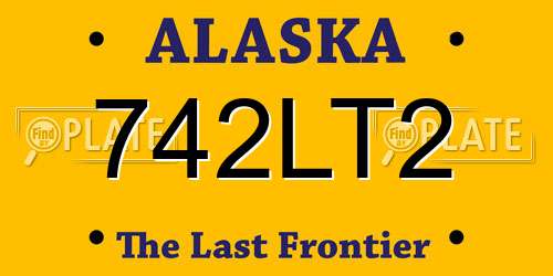 742LT2 Alaska License Plate