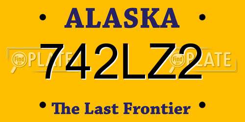 742LZ2 Alaska License Plate