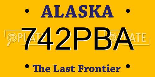 742PBA Alaska License Plate