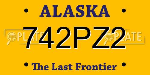 742PZ2 Alaska License Plate