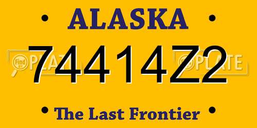 74414Z2 Alaska License Plate