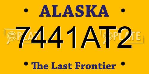 7441AT2 Alaska License Plate