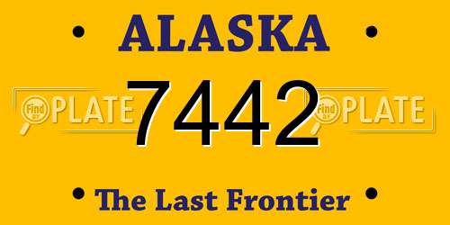 7442 Alaska License Plate