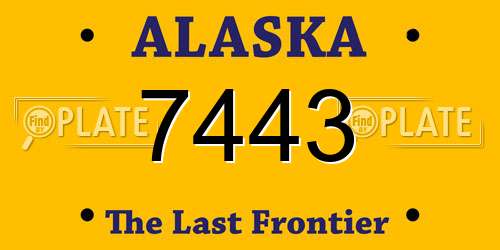 7443 Alaska License Plate