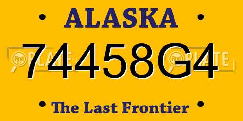 74458G4 Alaska License Plate