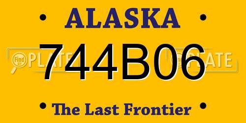 744B06 Alaska License Plate