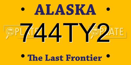 744TY2 Alaska License Plate
