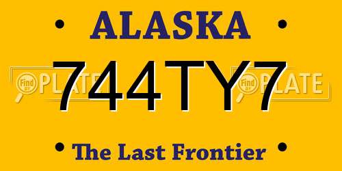 744TY7 Alaska License Plate