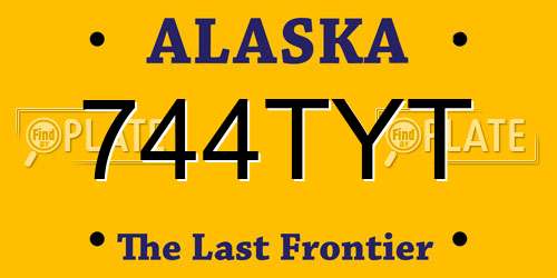 744TYT Alaska License Plate