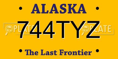 744TYZ Alaska License Plate