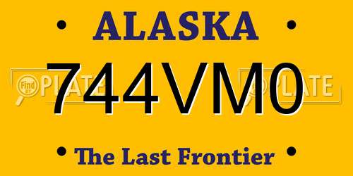 744VM0 Alaska License Plate