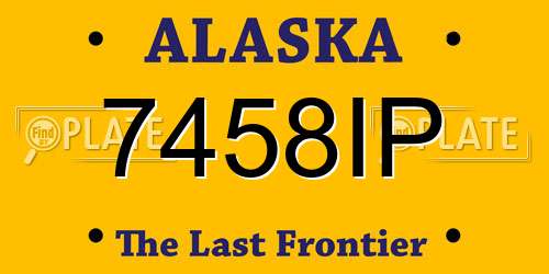 7458IP Alaska License Plate