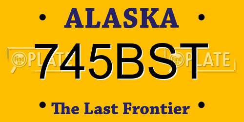 745BST Alaska License Plate