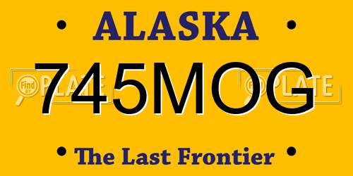 745MOG Alaska License Plate