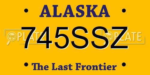 745SSZ Alaska License Plate